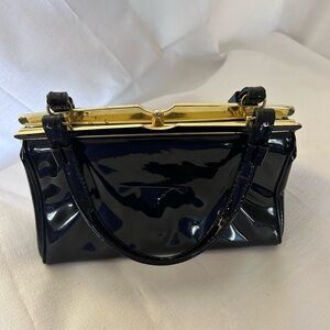 Vtg 80s Jaclyn Black Clutch Bag Purse